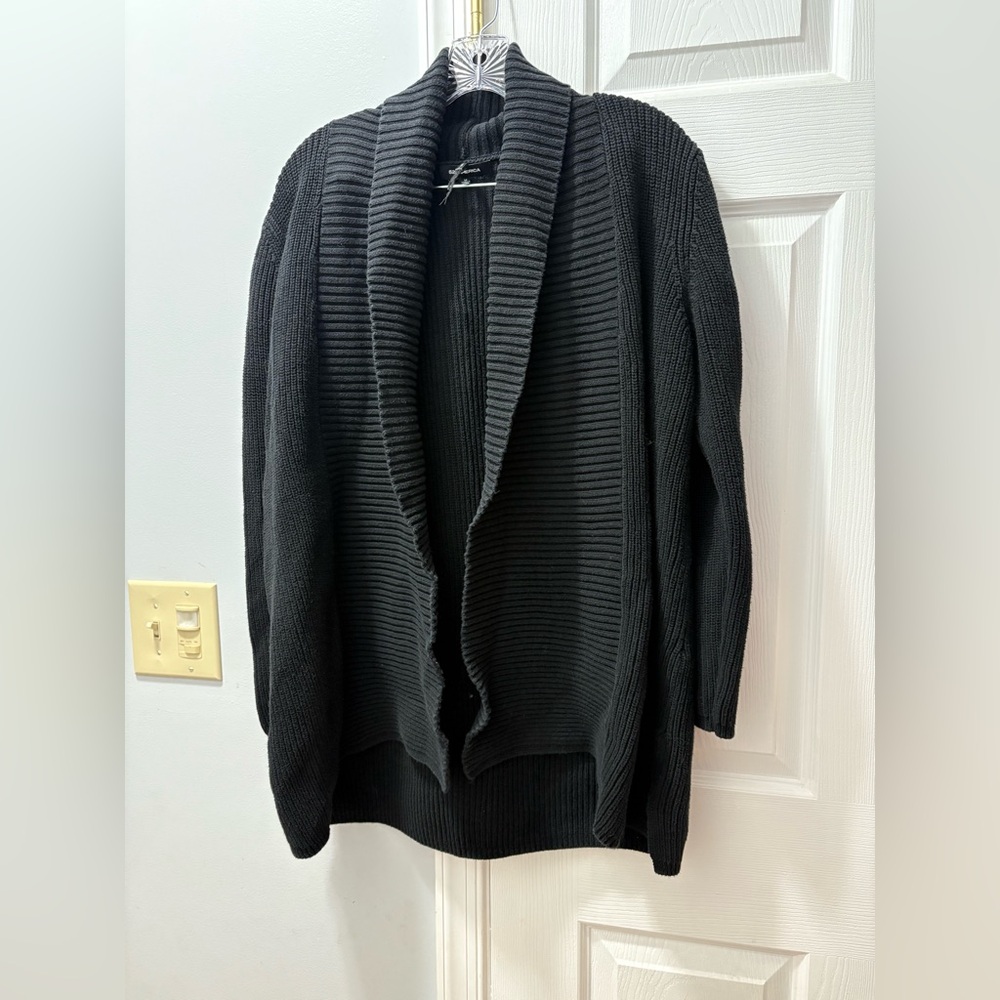 Revolve 525 America Black Cotton Ribbed Cardigan Size Medium NWOT